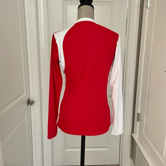ASICS Ladies’ Red & White Long Sleeve Activewear Dri Fit Top Size Medium - Picture 3 of 5
